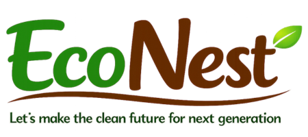 EcoNest Logo - green leaf recycling