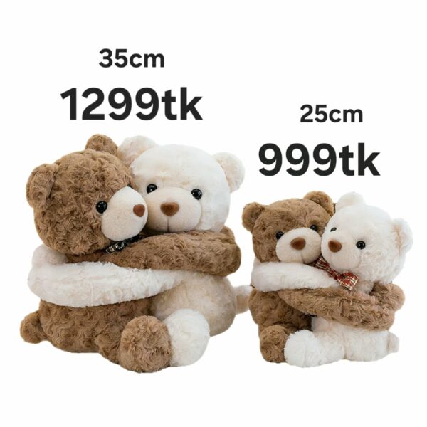 Hugging teddy bear couple plushie