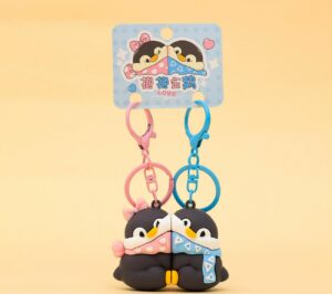 New Magnetic Penguin Couple Keychain