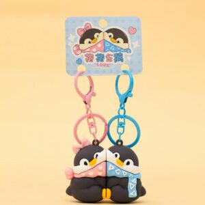 New Magnetic Penguin Couple Keychain