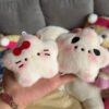 Squeaky star cat couple doll keychain