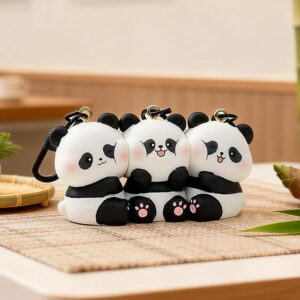 Trio besties baby Panda magnetic keychain