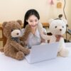 Hugging teddy bear couple plushie