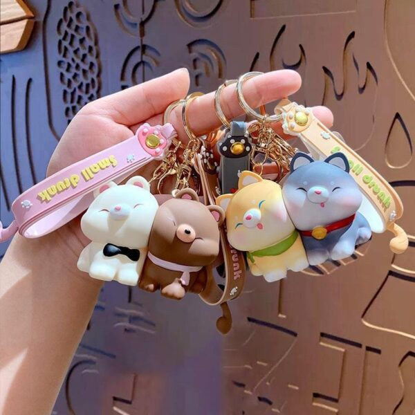 INU cat magnetic couple keychain
