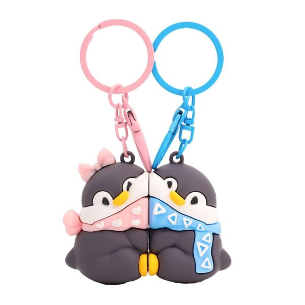 New Magnetic Penguin Couple Keychain