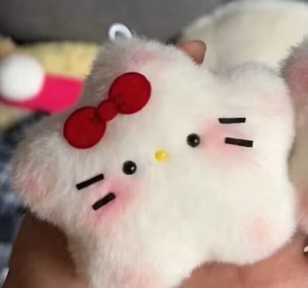 Squeaky star cat couple doll keychain