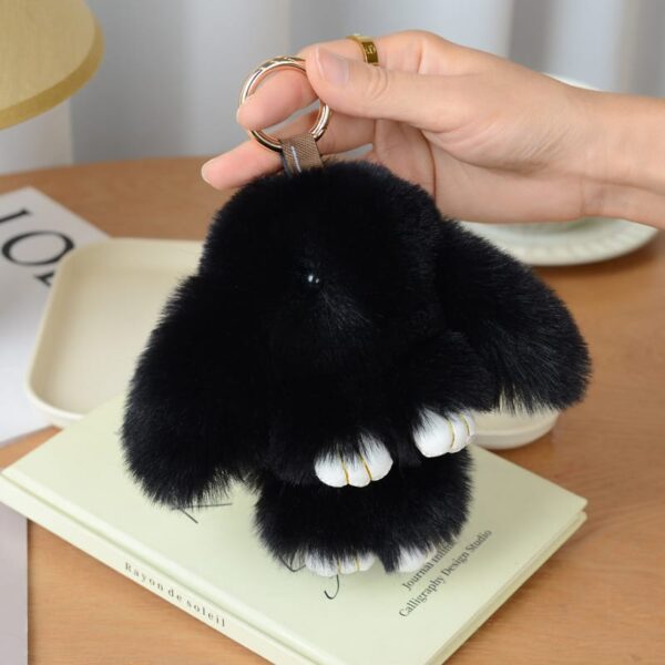 Mink plushie rabbit couple keychain