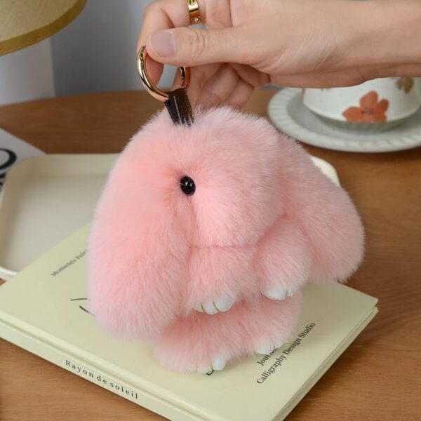 Mink plushie rabbit couple keychain