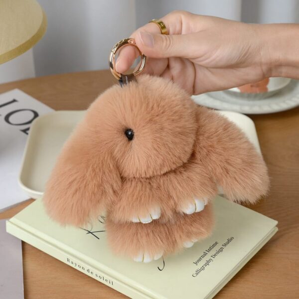 Mink plushie rabbit couple keychain