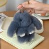 Mink plushie rabbit couple keychain