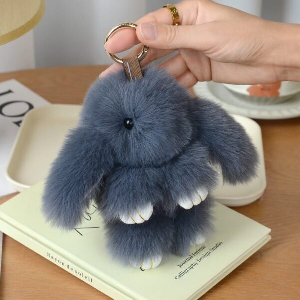 Mink plushie rabbit couple keychain