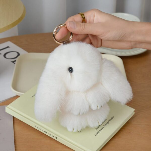 Mink plushie rabbit couple keychain