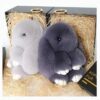Mink plushie rabbit couple keychain