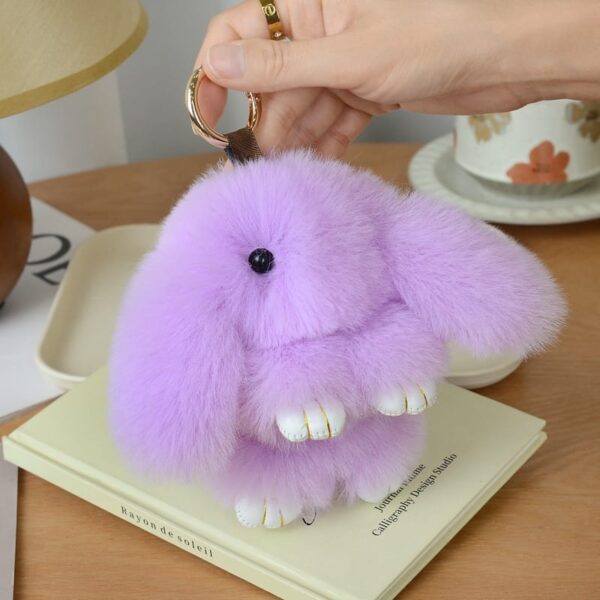 Mink plushie rabbit couple keychain