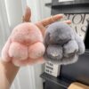 Mink plushie rabbit couple keychain