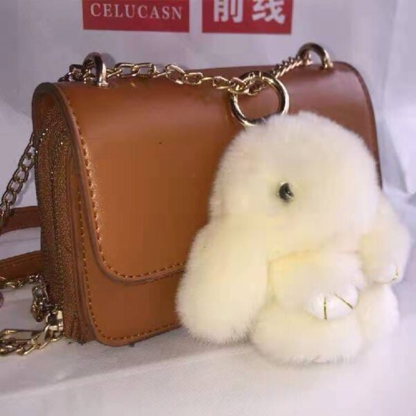 Mink plushie rabbit couple keychain
